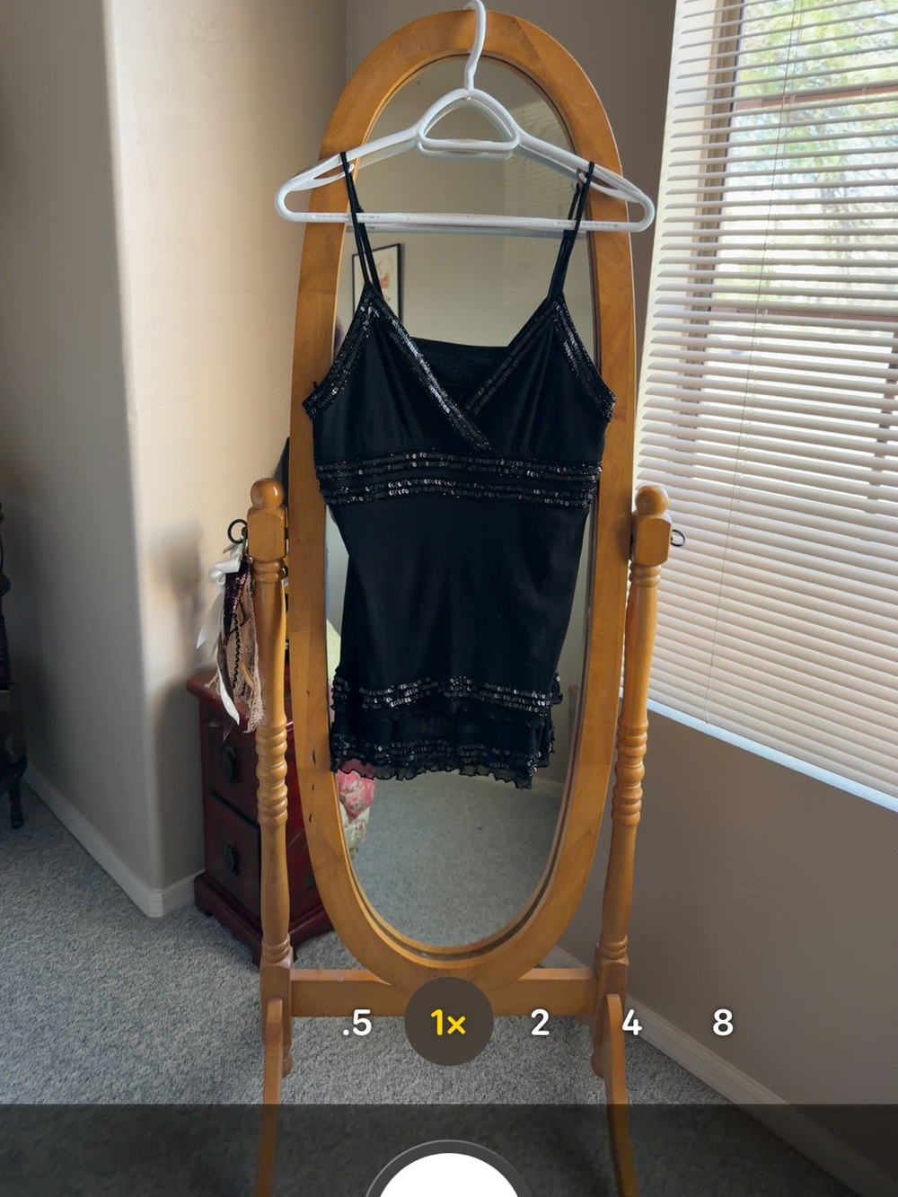 Vintage Y2K Black Sequin Trim Cami Top
